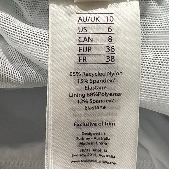 Sea Level Swim Tankini Top Womens 8 Black White Pampas Square Neck Multifit Cup - Picture 13 of 14